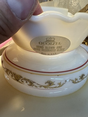 VTG Quoizel Hurricane Lamp Set 23” 20” Wall Sconce W Sticker 3 Way Abigail Adams - Picture 14 of 19