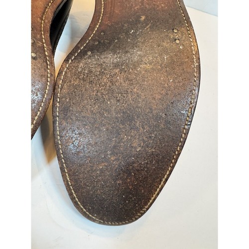 Größe 11 Vintage Florsheim Imperial 5 Nagel schwarz Leder Langboot Budapester Kiesel - Bild 10 von 17