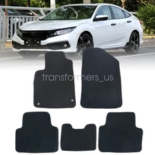For 2016 2017 2018 2019 2020 2021 Honda Civic Front Rear Floor Mats Carpet Black