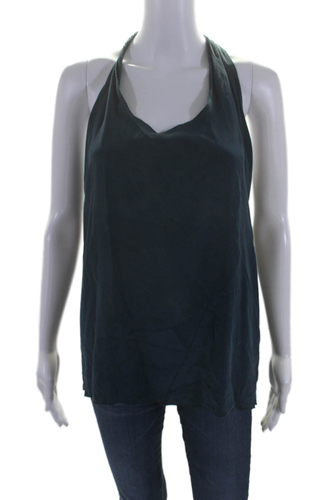 Elizabeth and James Womens Silk Low Back Sleeveless Halter Top Blue Size XS - Picture 1 of 6