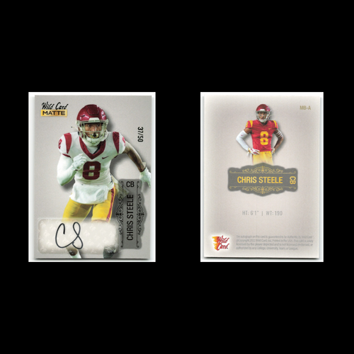 Chris Steele /50 #MB-A 2022 Wild Card Matte USC Trojans Football Card NFL NM - Picture 3 of 3