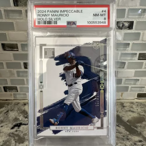 2024 panini impeccable Ronny Mauricio Holo Silver /25 PSA 8