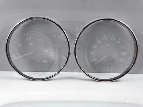 For Renault Master 2003-2010 Polished Aluminum Trim Rings Instrument Cluster x2 - Foto 2 di 11