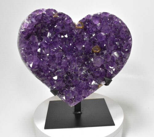 8.46" Beautiful Polished AMETHYST HEART with stand - Brazil T215