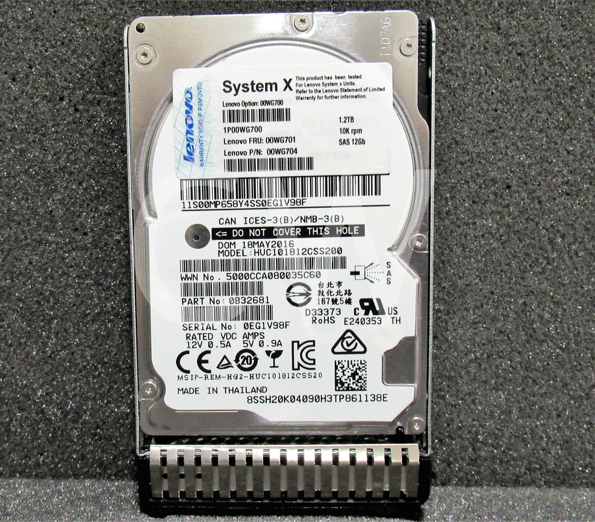 IBM 00WG700 00WG701 00WG704 1.2TB 10000RPM 12Gbps 2.5