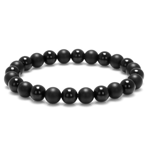 Fashion Men Black Onyx Matte Stone Necklace Beaded Chain Gift Bracelets Jewelry - Picture 5 of 7