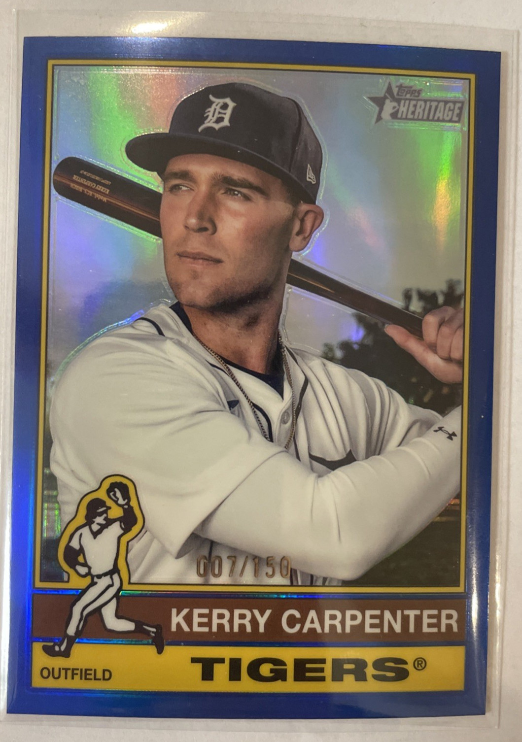 2025 Topps Heritage Kerry Carpenter Chrome Blue Border /150
