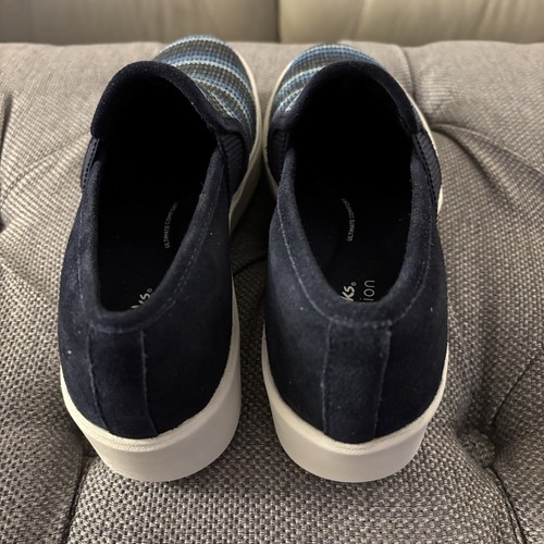 Clarks Women's LAYTON PETAL Woven Canvas Leather Sneakers Shoes 7 Medium Blue - Picture 7 of 9