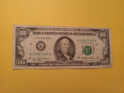 (1) US $100, One Hundred Dollar Bills Small Heads from 1977 - 1993 pick 1 - Picture 6 of 24