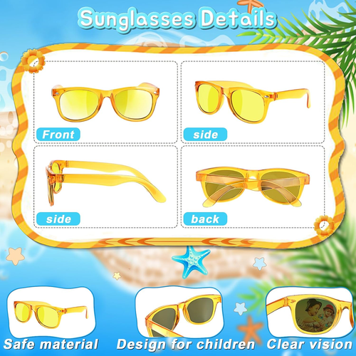 Kids Sunglasses Party Favors - Neon UV400 Shades for Ages 3-8, 24 Pack - Picture 4 of 12