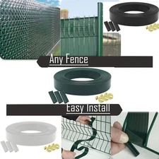 HTTMT View Blocking Privacy Fence Tape Weave & bracket & Brass Fasteners PVC