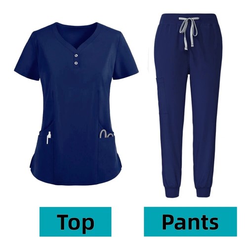 Nurse Scrubs Set Women Workwear Jogger Suit Doctor Hospital Medical Uniforms - Picture 12 of 17