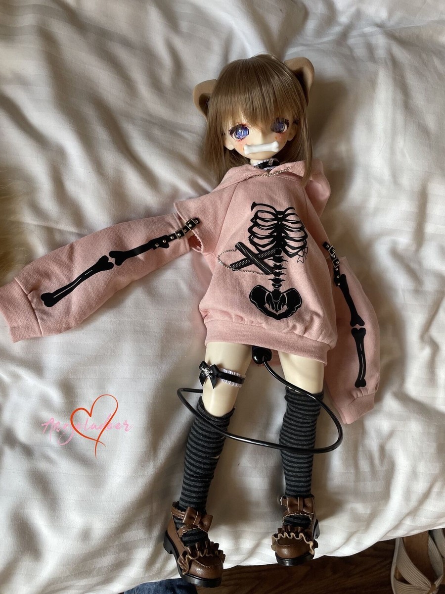 bjdドール Skeleton Hoodie Suit PUNK Clothes Pink #1/#2 for 1/6yosd BJD