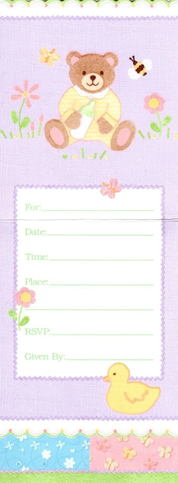 Baby Boy Girl Shower Brown Teddy Bear Bears Honeybee Invitations  - Set of 5 - Image 2 of 3