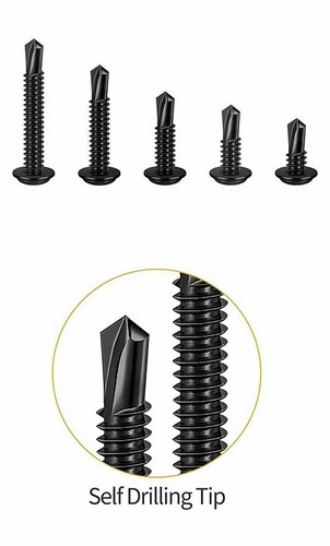 Modified Truss Head #8 x 1/2" to 3" Self Drilling Screws, Black - Picture 4 of 24