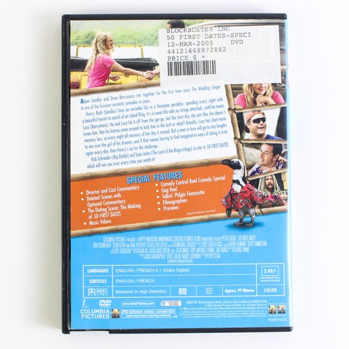 50 First Dates DVD Adam Sandler Drew Barrymore Romantic Comedy Movie - Picture 2 of 5