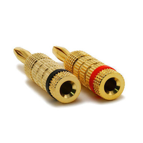 5 Pair, 10pcs - Closed Screw Speaker Wire Banana Plugs Audio Gold Connectors - Picture 3 of 4