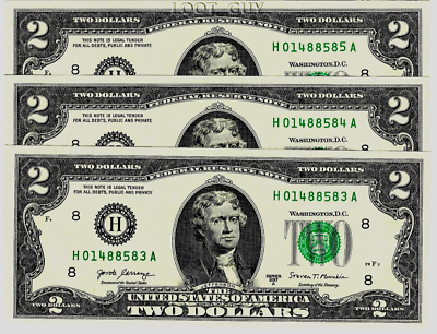 【貴重】まとめ売り　廃版　136枚　レア多数　うずまき Pack of 3 Two Dollar Bills - FREE SHIPPING - Three New
