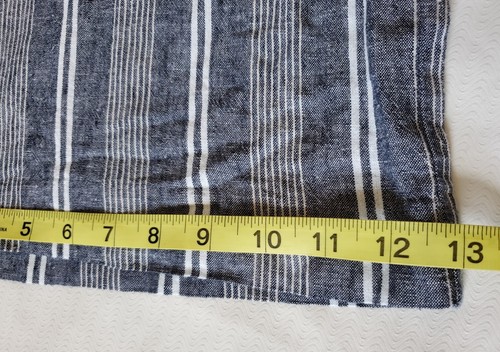 Calvin Klein Women's 14 (35x25) Blue White Capri Relaxed Linen Blend Striped - Picture 5 of 8