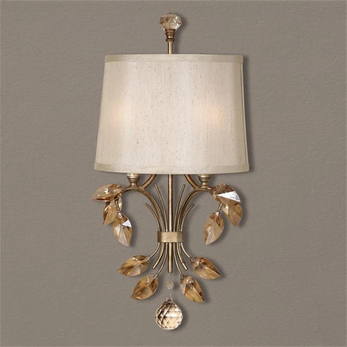Uttermost Alenya 2-Light Modern Metal Wall Sconce in Burnished Gold - Picture 2 of 2