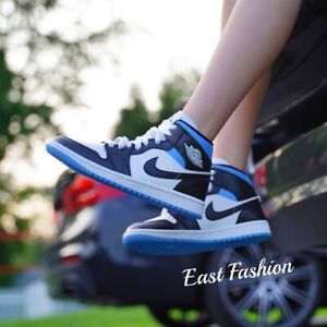 Nike Air Jordan 1 Mid University Blue Black White Women S Size 6 12 Bq6472 102 Ebay Nike Air Jordan 1 Mid University Blue Black White Women S Size 6 12 Bq6472 102 Ebay