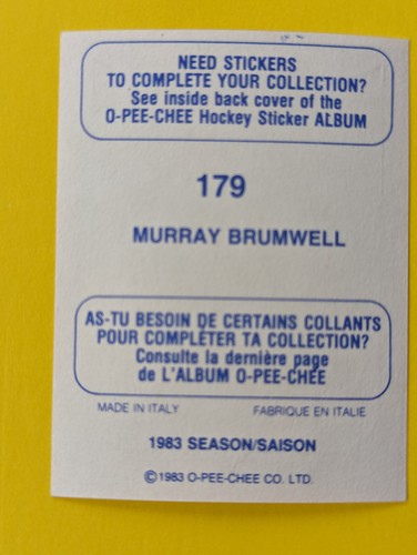 1983-84 O-Pee-Chee HNL Hockey Stickers...OPC U-Pick.. 166 to 330 - Picture 29 of 343