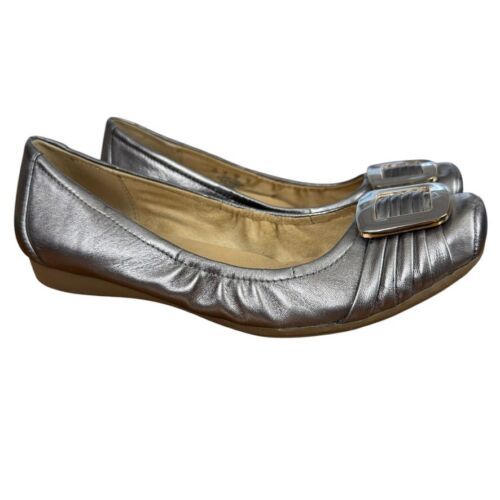Naturalizer N5 Comfort Vapor Damen-Slipper Ballerinas Zinnleder Größe 8 W