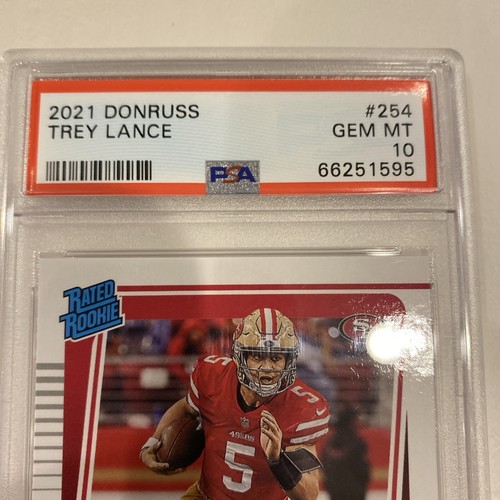 2021 Donruss Trey Lance Rated Rookie RC PSA 10 Cowboys Investment #254 - Picture 4 of 5