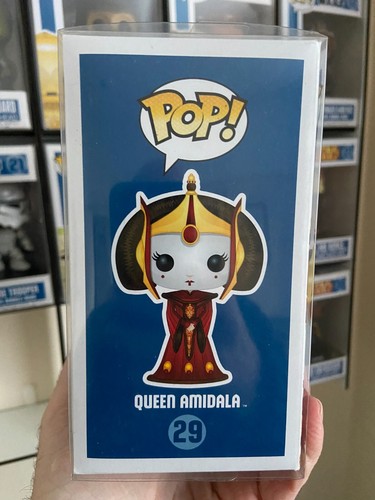 Funko Pop! Star Wars #29 Queen Amidala Genuino RARO Caja Azul En muy buena condición + Protector Pop - Imagen 4 de 6