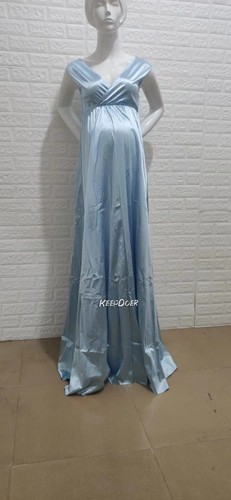Pregnancy Women Long Dress V-Neck Low Cut Maternity Gown For Photography Shoot - Picture 17 of 24