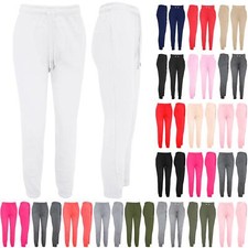 Womens Ladies Fleece Pants Slim Trousers Ribbed Elastic High Waist Bottom Pants