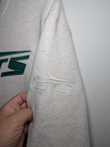 NFL NY New York Jets Ultra Juego Sudadera Parche Bordado Avena M Vellón - Imagen 6 de 10