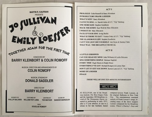 Martin R. Kaufman Presents "Jo Sullivan & Emily Loesser" - Signed By Jo & Emily - Picture 4 of 4