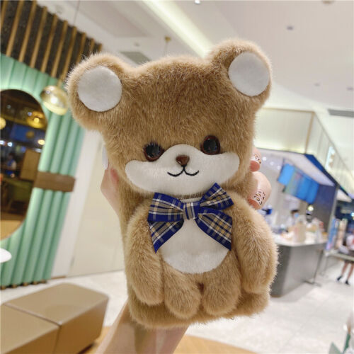 Cute Cartoon Bear Stand Fuzzy Plush Phone Case For iPhone 14 13 12 11 Pro XS Max - Picture 10 of 10