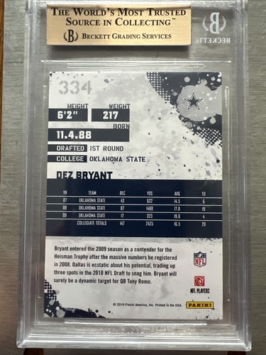 Dez Bryant 2010 Score Cowboys Rookie BGS 9.5 GEM MINT🔥HOT🔥INVEST🔥📈 - Picture 2 of 2
