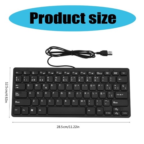 78Keys Cord USB Spanish Keyboards for Tablet/for Windows8 PC/Laptop - Picture 8 of 8