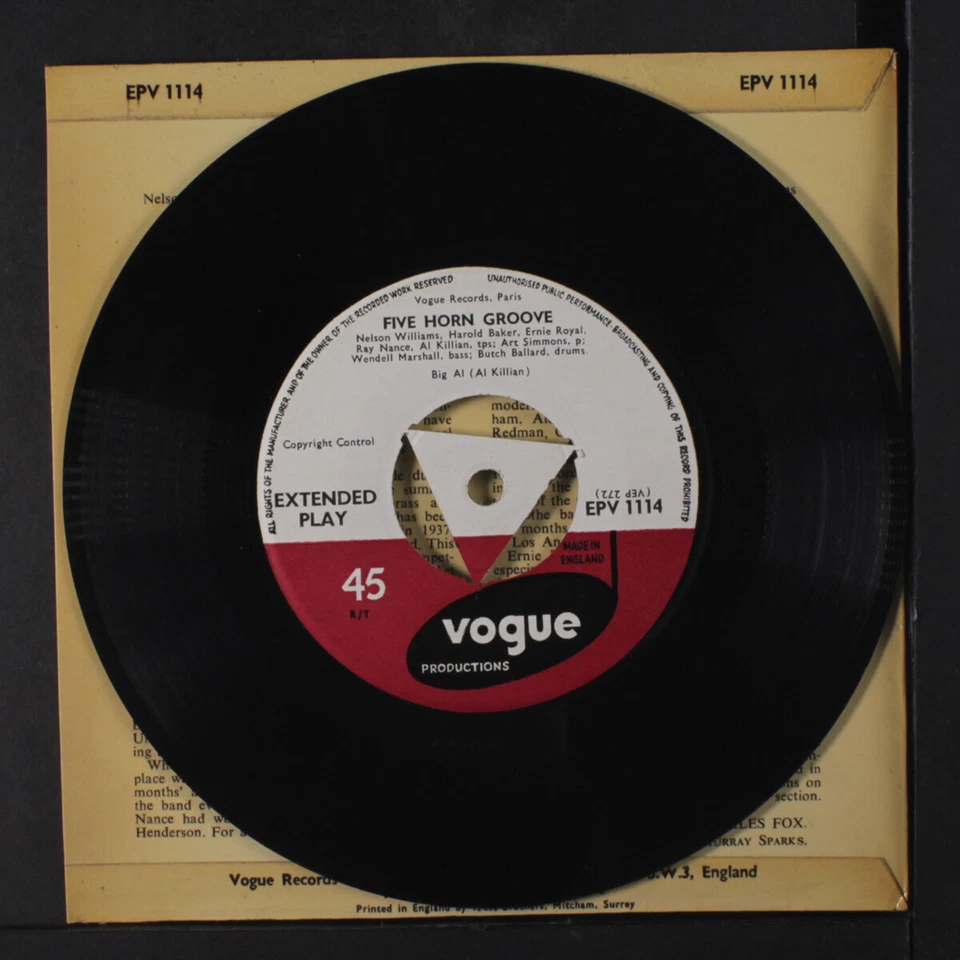 DUKE ELLINGTON: 5 horn groove VOGUE 7" Single 45 RPM - Image 4 of 4