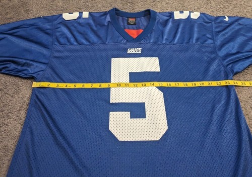 Vintage Y2K Nike Men's NFL New York Giants Kerry Collins #5 Blue Football Jersey - Picture 5 of 5