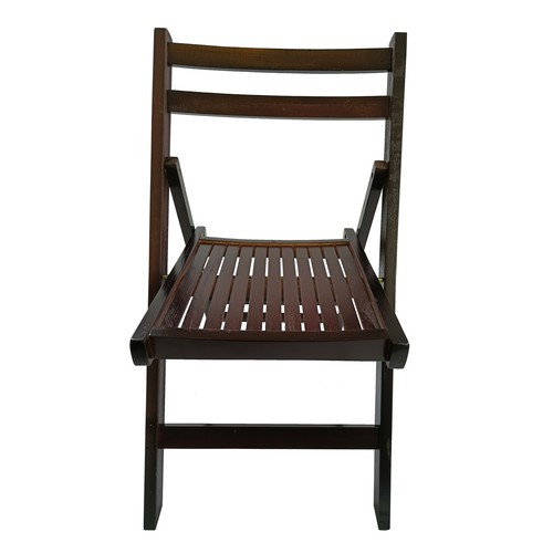 Furniture Slatted Wood Folding Special Event Chair - Cherry, Set of 4 - Picture 5 of 7
