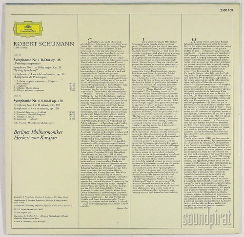 KARAJAN & BPO SCHUMANN SYMPHONIES Nos. 1 & 4 DGG ED.1 STEREO 2530169 SEALED - Picture 2 of 6