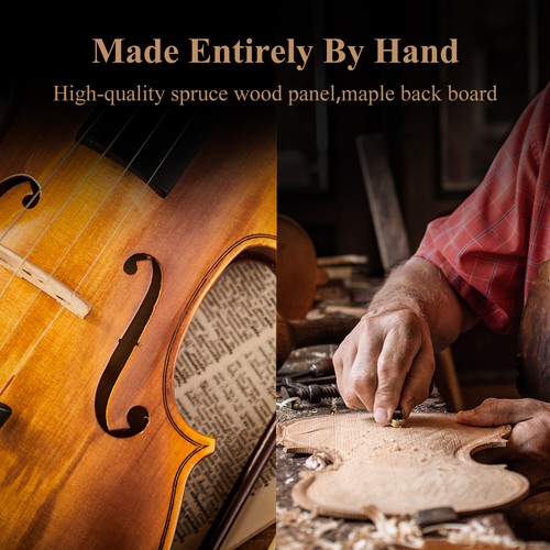 4/4 Full Size Acoustic Violin Student Beginners Fiddle W/ Case Shoulder Rest - Picture 12 of 35