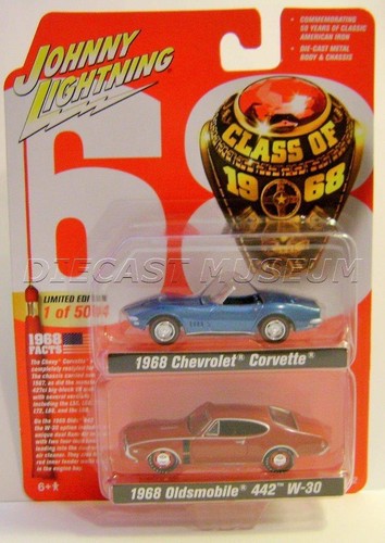 1968 '68 CHEVY CORVETTE OLDS 442 W-30 CLASS OF 68 2 PACK JOHNNY LIGHTNING 2017