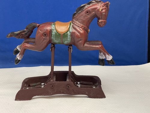 CAST IRON ROCKING HORSE ON SPRINGS 1990’S - Picture 6 of 10