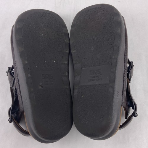 SAS Sandals Mens 9.5 Women 11 Wide Brown Leather Tripad Comfort Two Strap Buckle - Picture 11 of 15