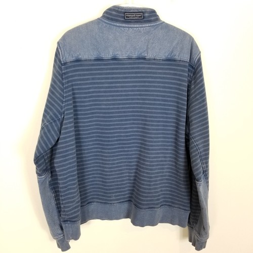 Vineyard Vines Men Woodhouse Garment Dye Shep Sweatshirt Sz XL Blue Snap Neck - Picture 5 of 10