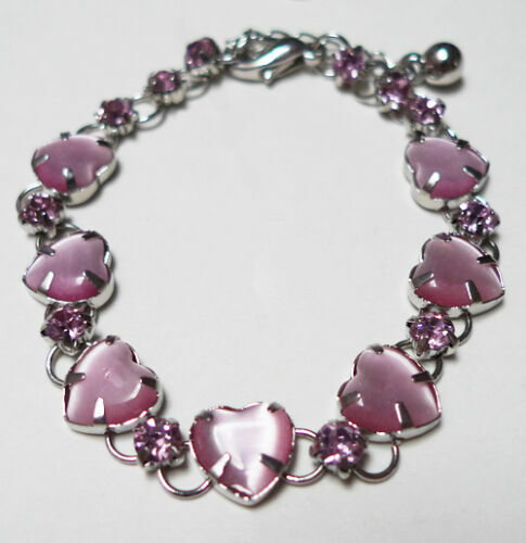 Multi Color 7.5" Cat Eye with Rhinestone Crystal Brass Bracelet - Picture 10 of 11