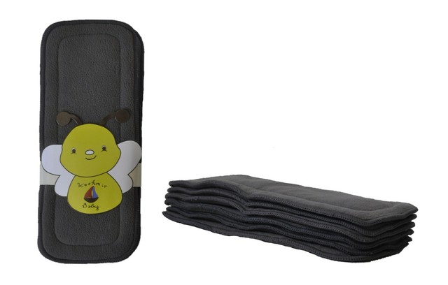 Kashmir Baby Charcoal Bamboo Cloth Diaper Inserts (6 Pack). Washable. Reusable. Kashmir Baby Charcoal Bamboo Cloth Diaper Inserts (6 Pack). Washable. Reusable.