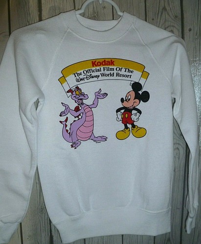 RARE Disney Figment Mickey Mouse Sweatshirt Vintage 90s Youth Medium Kodak EPCOT - Picture 2 of 5