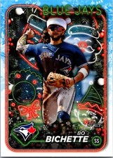 2024 Topps MLB Holiday Bo Bichette SP Santa Hat Toronto Blue Jays Trading Card