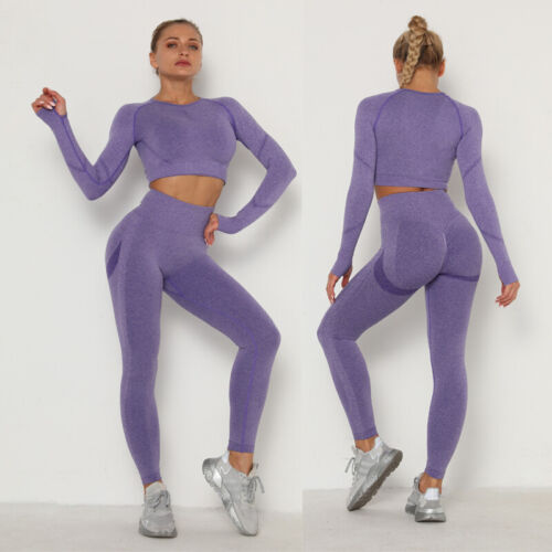 Damen hochtaillierte Yogahose Anti-Cellulite Leggings Training Kompression Fitness - Bild 38 von 38